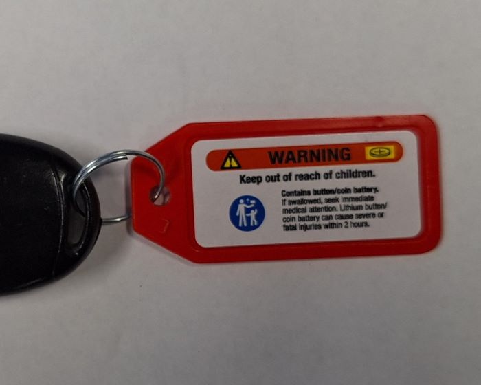 Button Battery Warning Label